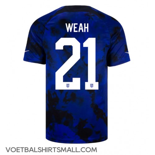 Verenigde Staten Timothy Weah #21 Voetbalkleding Uitshirt WK 2022 Korte Mouwen